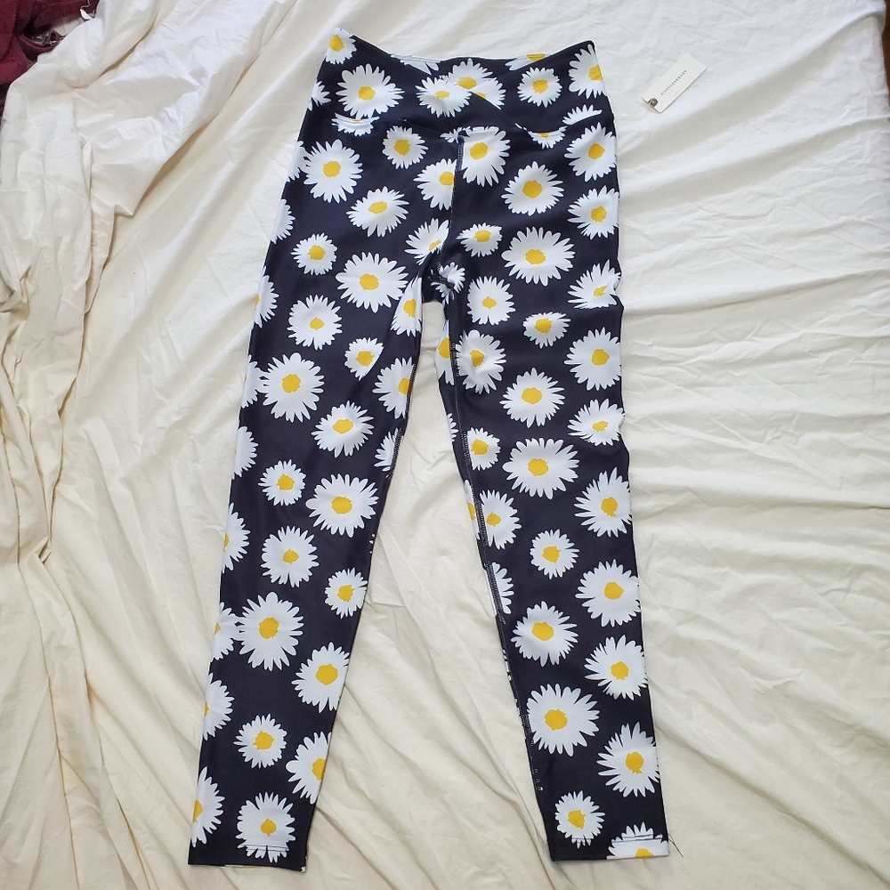 Anthropologie daisy crossover leggings